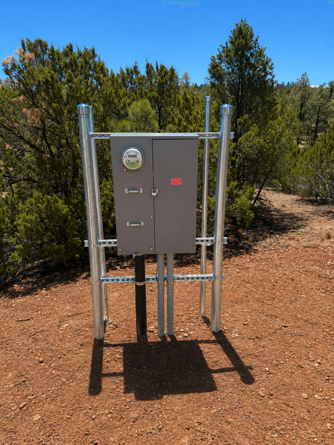 Outdoor residential service equipment installed in the White Mountains